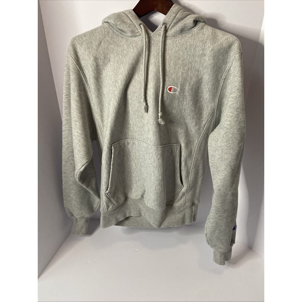 Champion Hooded Hoodie Sweatshirt Men’s Small Reverse Weave Heather Grey Gray